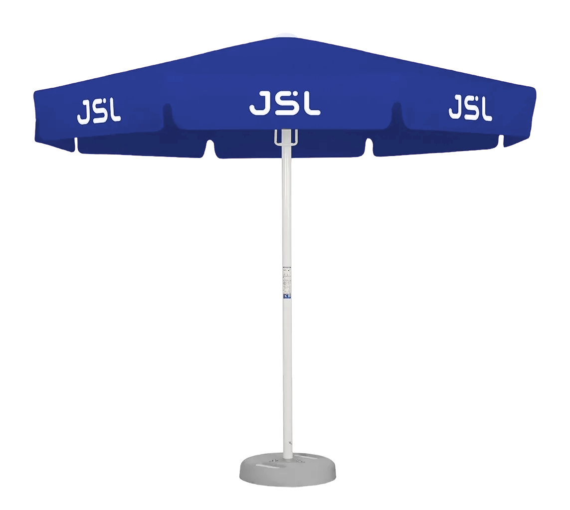 Sonnenschirm ProShade 3m mit Logo in Blau Blauer Sonnenschirm 3m rund mit individuellem Logodruck