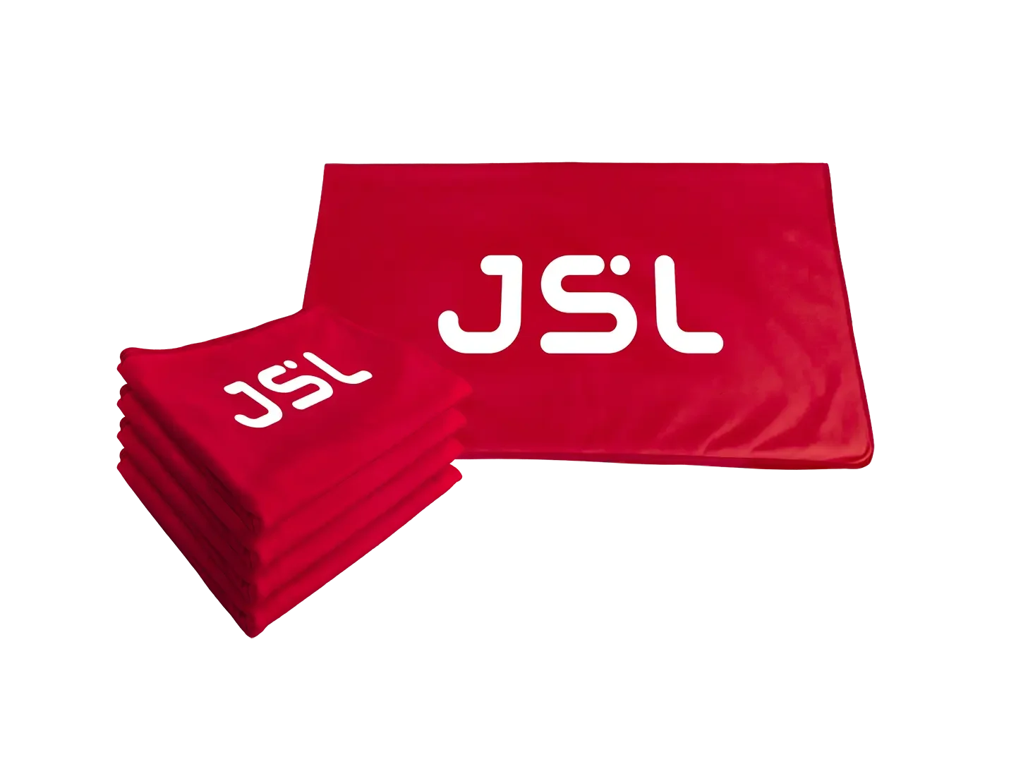 Fleecedecke mit Logo in Rot Rote Fleecedecke mit individueller Bedruckung